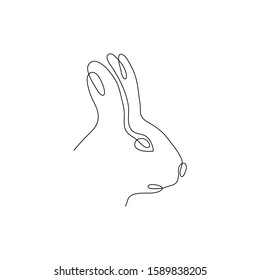 One line squirrel head design silhouette. Logo design. Hand drawn minimalism style vector illustration.