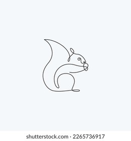 one line squirrel logo design