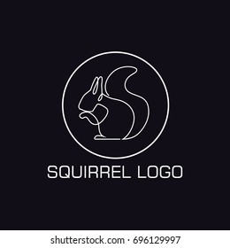 One line squirrel logo. Minimalistic illustartion