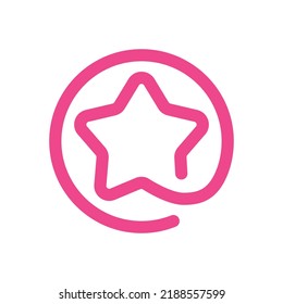 One line Star and Circle. Trendy concept logo design. Vector illustration One-Line Star in Circle.