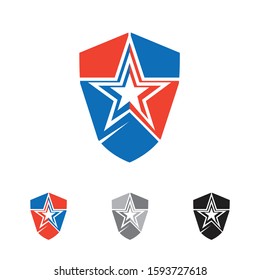 one line star logo in a shield