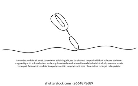 Uma linha de batedeira de vara. Linha contínua mínima abstrata.