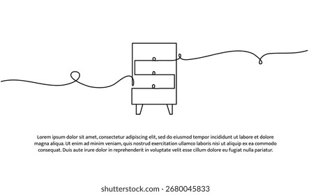 Una línea de estante de almacenamiento. Abstractas línea continua mínima.