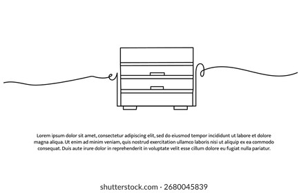 One line of storage rack. Abstract minimal continuous line.