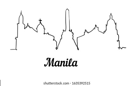 One line style Lille skyline. Simple modern minimalistic style vector. Isolated on white background. 