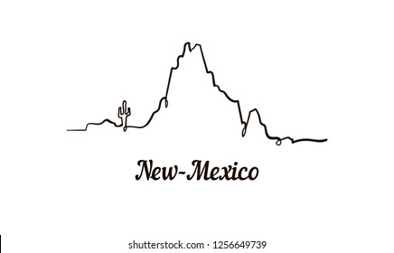 One line style New-Mexico skyline. Simple modern minimaistic style vector.