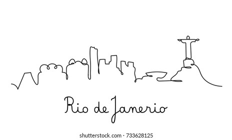 Esquina de la ciudad de Río de Janeiro. Sencillo vector de estilo minimalista moderno.