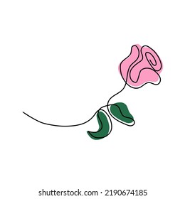 One line style rose graphic element
