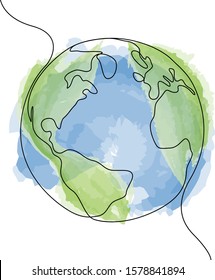 One line style world. Simple modern minimaistic style vector.