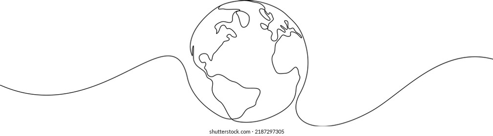 One line style world. Simple modern minimaistic style vector.