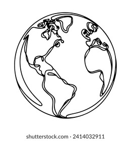 One line style world - Simple modern minimaistic style vector