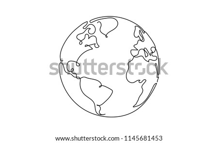 One line style world - Simple modern minimaistic style vector