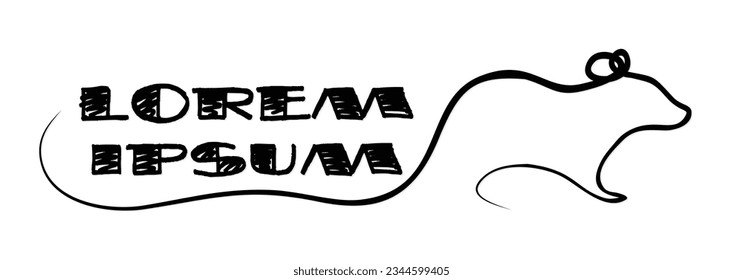 One line stylized symbol with mouse.
