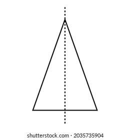 one line of symmetry of isosceles triangle