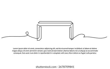 Uma linha da mesa. Linha contínua mínima abstrata.