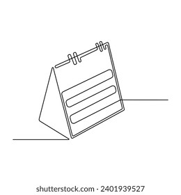 Dibujo de imágenes vectoriales continuas de un calendario de una línea y una única ilustración de contorno