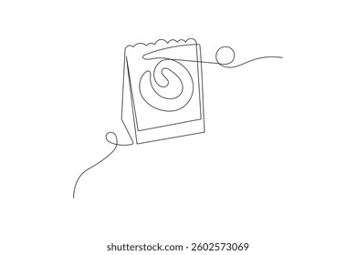 One line table calendar continuous vector art and drawing single outline illustration design