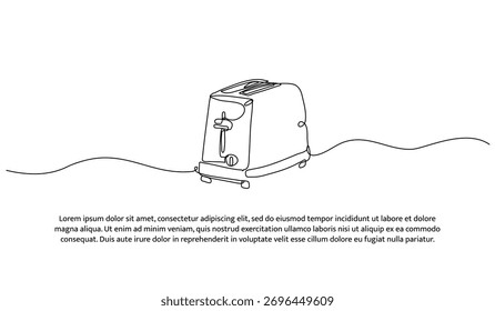 Uma linha de torradeiras. Linha contínua mínima abstrata isolada sobre fundo branco.