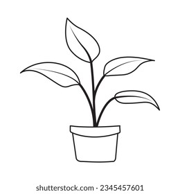 One line tree plant growth style icon illustration vector design