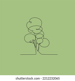 One line tree vector illustration. Illustration of isolated minimalist tree logo