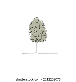 One line tree vector illustration. Illustration of isolated minimalist tree logo