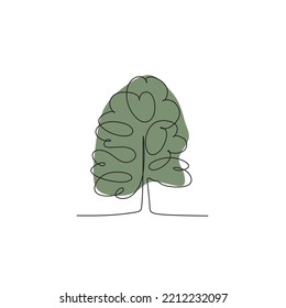 One line tree vector illustration. Illustration of isolated minimalist tree logo