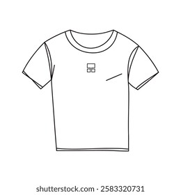 One Line T-Shirt Drawing.  continuous line fashion art