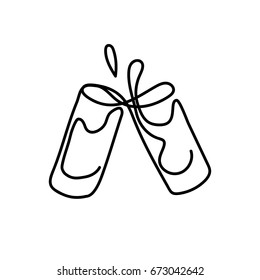 One line turkish raki design - Hand drawn minimalism style vector illustration