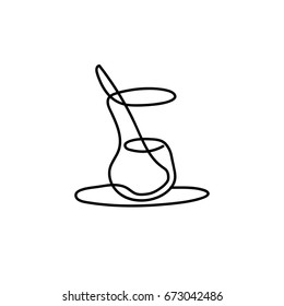 One line Turkish tea design - Hand drawn minimalism style vector illustration.