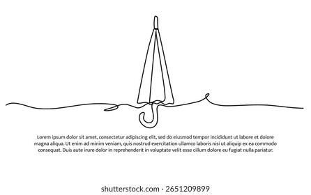 One line of umbrella. Abstract minimal continuous line.