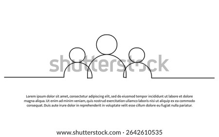 One line user person. Abstract minimal continuous line.
