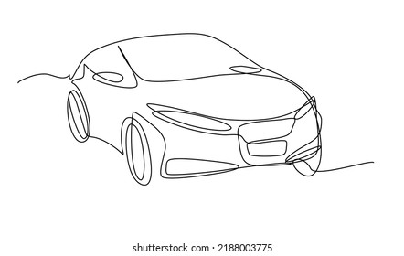 One Line Vector Of Car