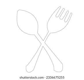 Ilustración vectorial de una línea de varios estilos de horquilla