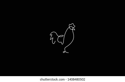 One Line vector Roaster logo  