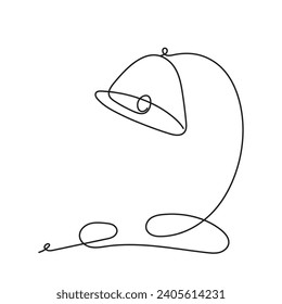 One line vector of table lamp. A lamp with a linear continuous circuit in one line.