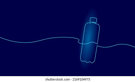 Soporte de fitness de botellas de agua de una línea. El deporte bebe la forma de la atención de la salud la forma de la forma del agua potable limpia. Ilustración vectorial del concepto de salud de la medicina