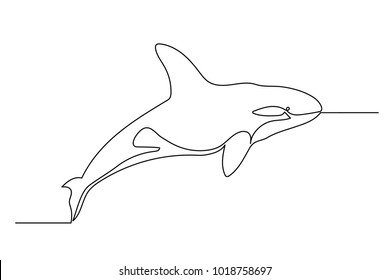 one line whale design silhouette.hand drawn minimalism style vector illustration