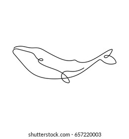 one line whale design silhouette.hand drawn minimalism style vector illustration
