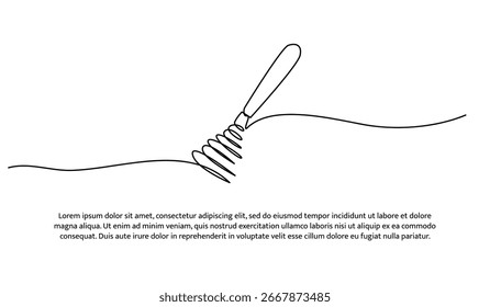 Uma fila de whisk. Linha contínua mínima abstrata.