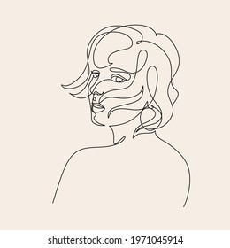 One Line Woman Vector Minimalist