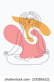 One Line Woman's Faces wite Vector Illustration For Posters, tshirts prints, avatars
