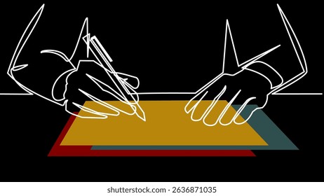 One Line Writer: Pen in Motion, Minimal Vector Art