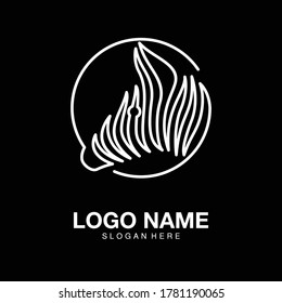 One line zebra Logo flat modern design