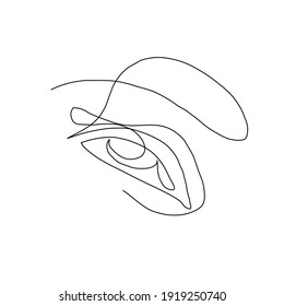 One linear eye silhouette. Simple vector