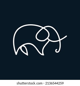 One liner elephant logo design for commercial or personal uses