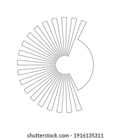 One Lines Design . Circle shape . Vector Background. Abstract Geometrical illustration.