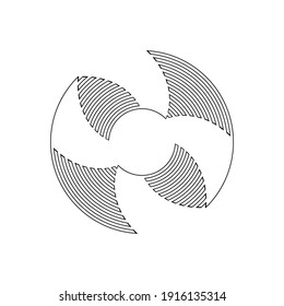 One Lines Design . Circle shape . Vector Background. Abstract Geometrical illustration.