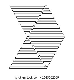 One Lines Design . Vector Arrow Background.Abstract Geometrical illustration.