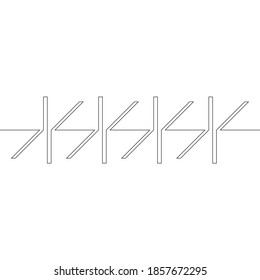 One Lines Design . Vector Arrow Logo . Letter x .Abstract Geometrical illustration.