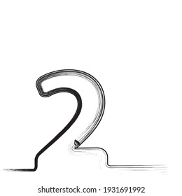 One Lines Design . Vector Background.Abstract numbers .  two . illustration.